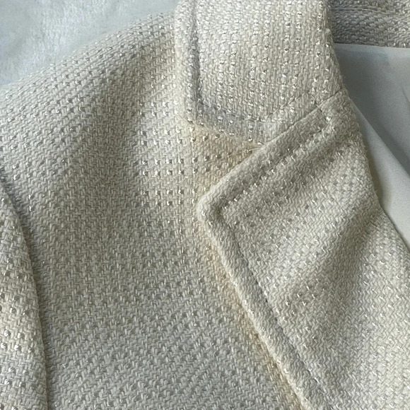 BANANA REPUBLIC Wool Blend Blazer Jacket Two Button Ivory Career Professional, 6 - Picture 15 of 16